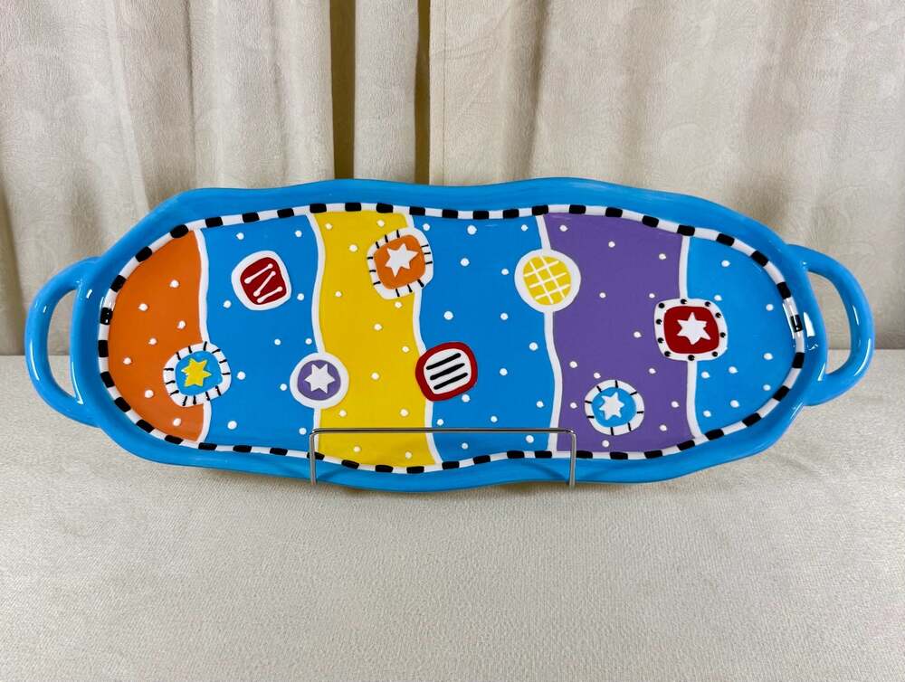Bella Casa by Ganz‎ Temptations Collection Colorful Abstract Serving Bread Tray